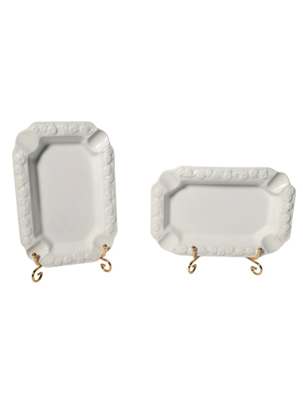 Rosenthal Germany Maria White Porcelain Rectangular Ashtrays / Trinket Dishes 2